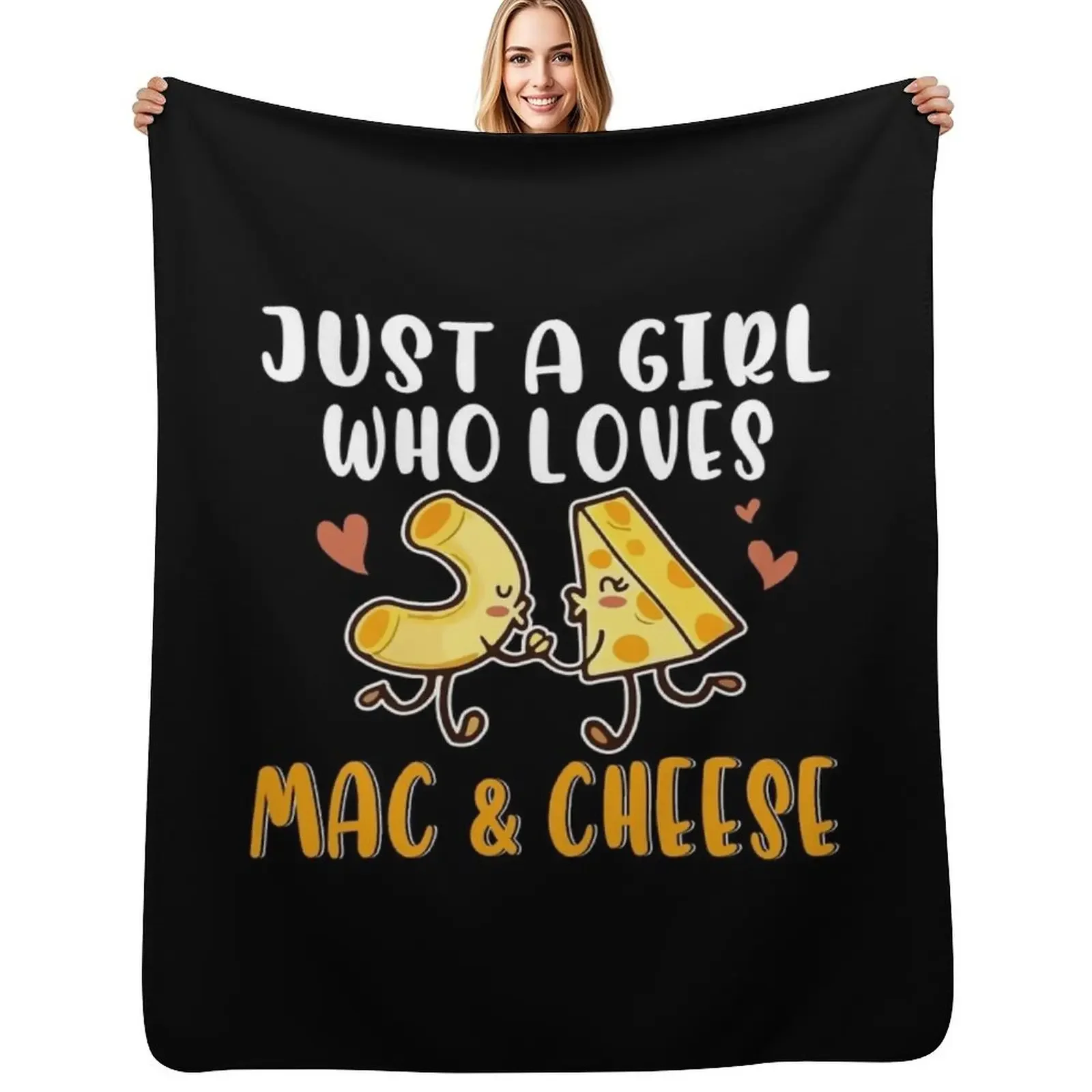 Funny Mac And Cheese Design For Girls Women Macaroni Cheese Throw Blanket Quilt Winter beds Soft Blankets