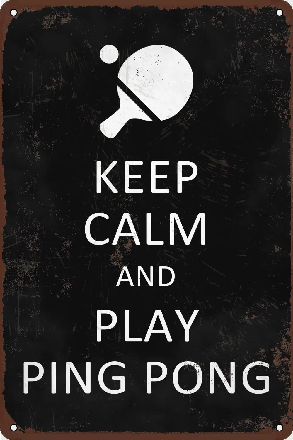 Keep Calm and Play Ping Pong Metal Tin Sign, Accessories Wall Decor for Bars Restaurants Cafes Pubs Home Indoor Outdoor Gif sign