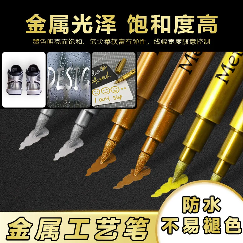 Paint Marker 550 Metal Workmanship Gold Silver Copper Colored Mark Check-in Signature Pen