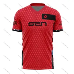 Nieuwste Ontwerp Rode Schildwachten Team Esport Jersey Mannen Mode V-Hals Sport T-Shirts Fans Custom Id Uniform Kleding Zomer T-Shirts