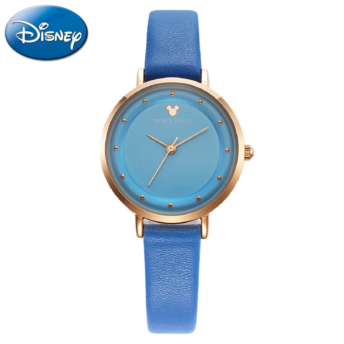 Disney Gift With Box Girl Casual Japan Quartz Wristwatch Blue Minnie Mouse Student Youth Lady Woman Clock Relogio Feminino