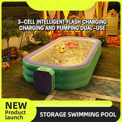 3M Big Swimming Pools Baby Thickened Bath Tub Folding Outdoor Adult Large Paddling Pool Children Home Automatic inflation Pools