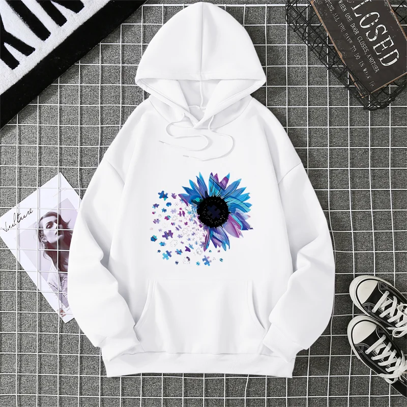 2025 جديد الخريف الشتاء عباد الشمس الجرافيك قميص للنساء أزهار لطيفة طويلة الأكمام السيدات بلايز في سن المراهقة الفتيات هوديس فضفاض غير رسمي #4