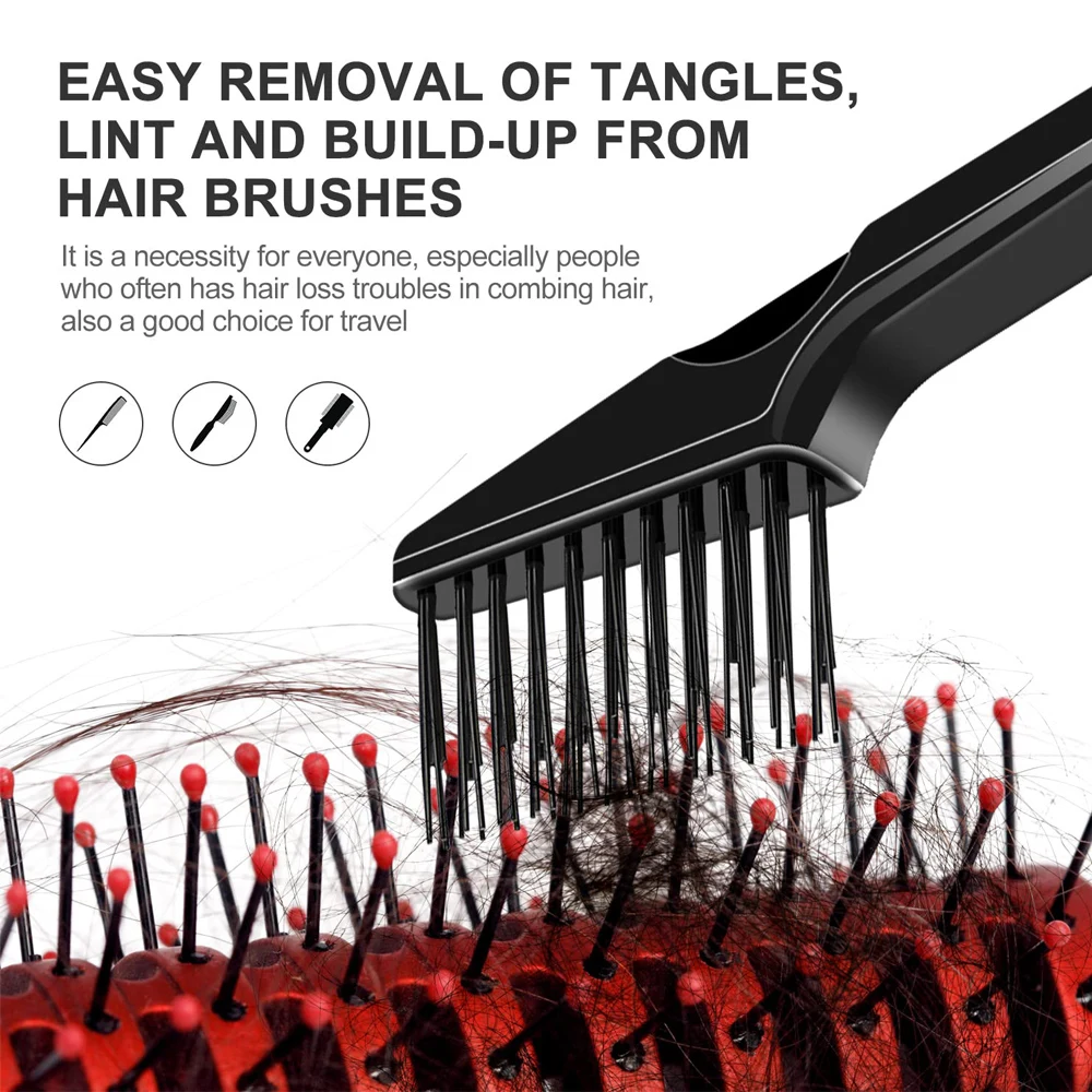 1PCS Comb Cleaning Brush Hair Brush Cleaning Tool Handle Embeded Hair Comb Cleanup Hook  Hair Brush Remover Home and Salon Use