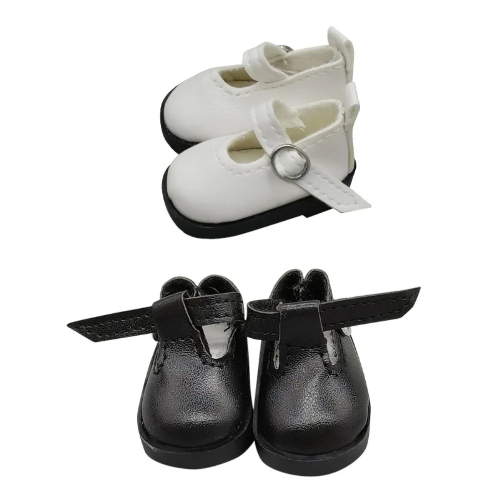 Mini Flat Bottomed Toy Shoes Bottomed Glossy 4.7cm X 2.5cm Leather Shoes Leather DIY Doll Shoes 1/6 Point Doll