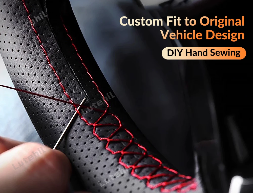 Für Volvo S40 2004-2012 V50 2005-2011 C30 2010-2013 Maßgefertigter DIY Auto-Lenkradbezug 4 Materialien Zubehör Kunstleder – Detail 3