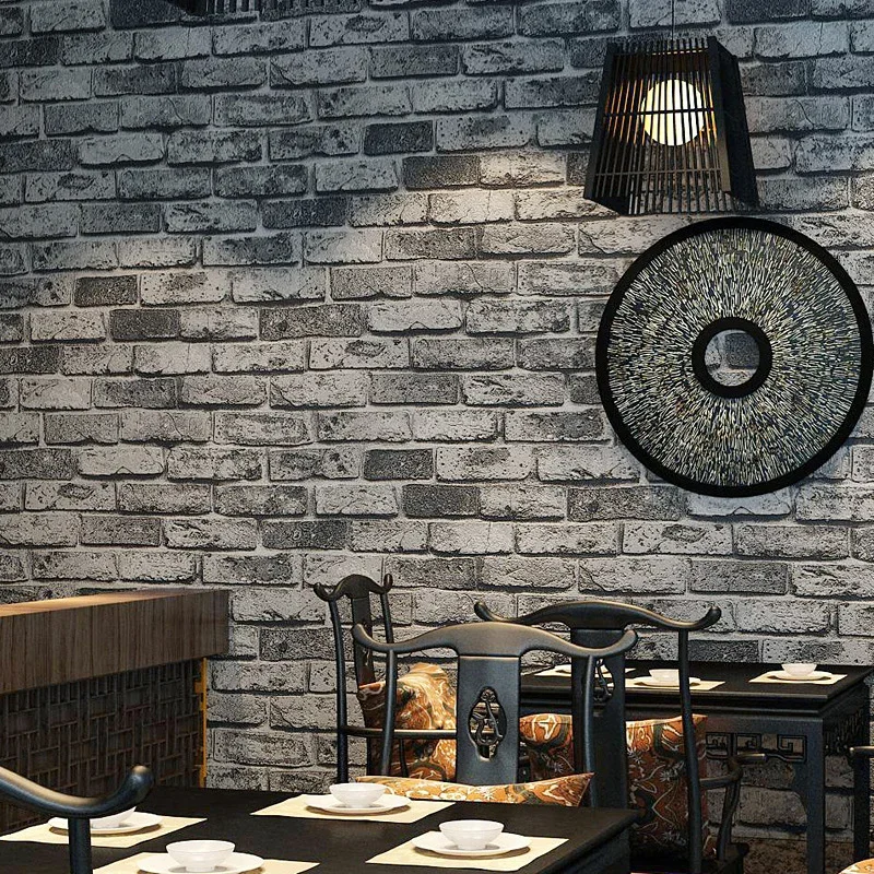 Antique old brick shaped fake brick small restaurant decoration wallpaper hotel wall shop restaurant hotel box wallpaper