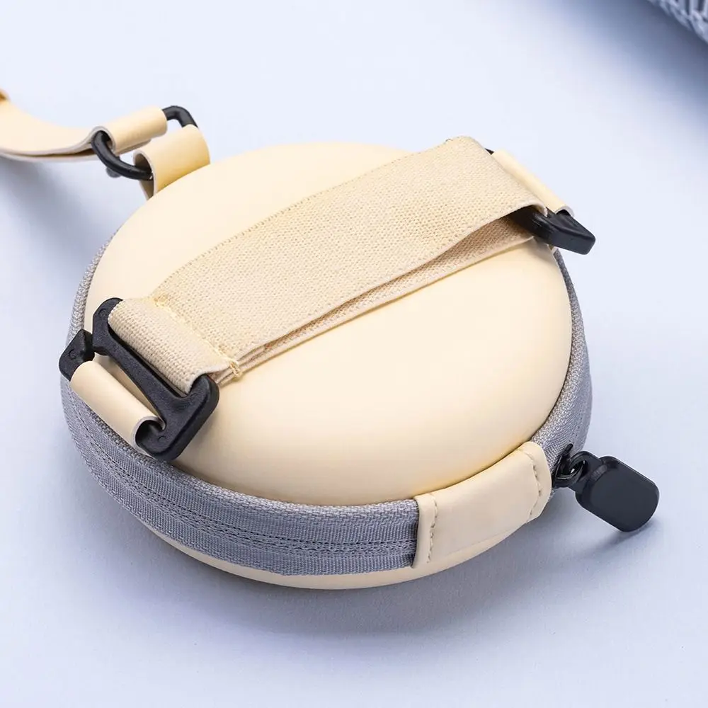 Foldable Round Sunglasses Storage Case Retro Fashion Beige Eyeglasses Pouch EVA Folding Glasses Case Portable