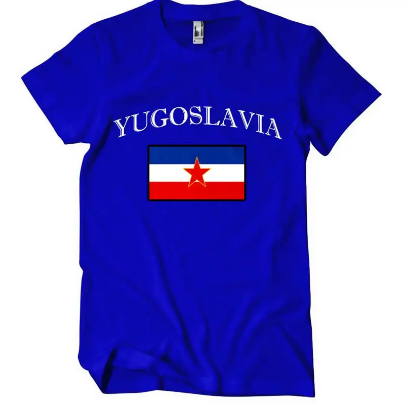 YUGOSLAVIA YUGOSLAVIA COUNTRY FLAG Royal Blue Cotton Unisex T-Shirt Tee Top