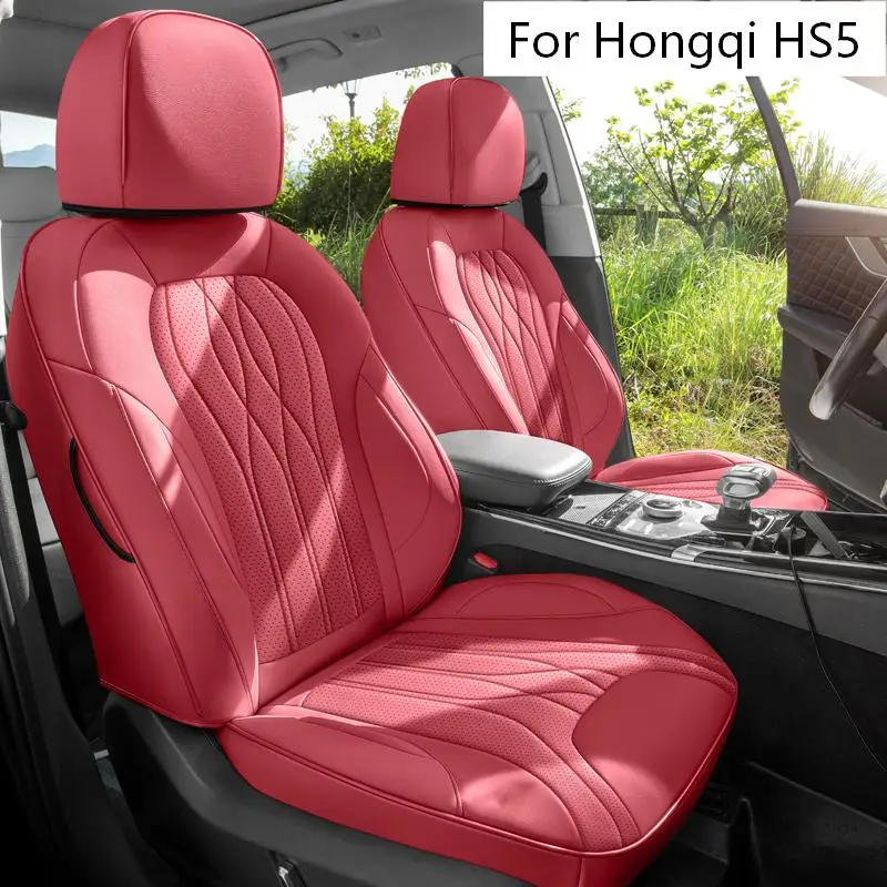PU Leather Full Surround 5‑Seat Car Seat Covers Cushion Protector Compatible with Hongqi HS5 Auto Interior Fittings