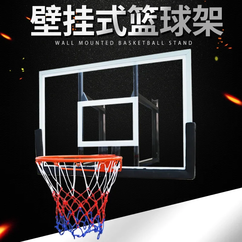 Wall-mounted high-strength pc backboard indoor wall-mounted standard size basketball hoop