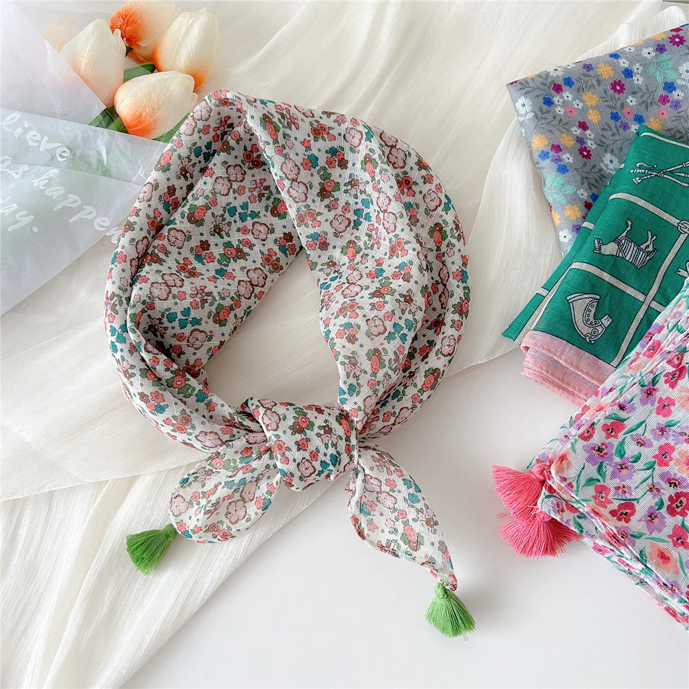 60*60cm Women Girl Cotton Hairscarf Headscarf Bandana Scarf Turban Shawl Handkerchief Hair Accessories Wrap