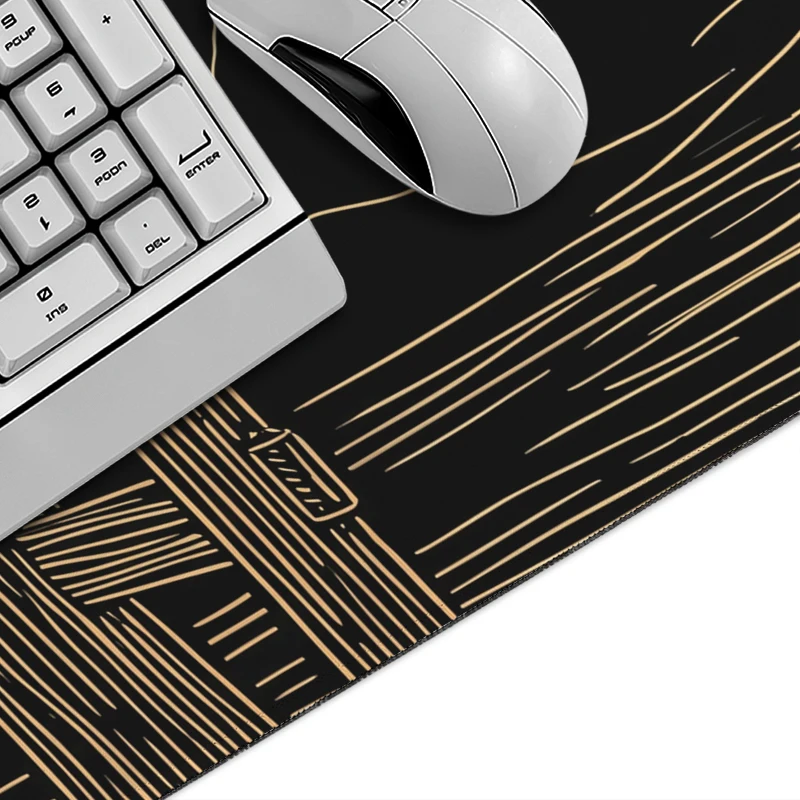 Mouse Pad Gamer Black Gold Torii Mount Fuji printon demand Mousepad XXL Desk Mats Carpet Natural Rubber Office Desktop Mouse Pad