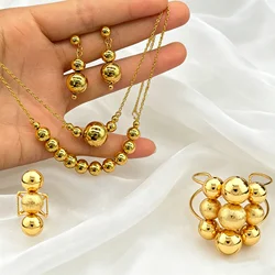 Fashion Women Necklace Bracelet Earrings Ring Dubai Jewelry Sets African Elegant Jewellery Set Bridal Wedding Party Gift