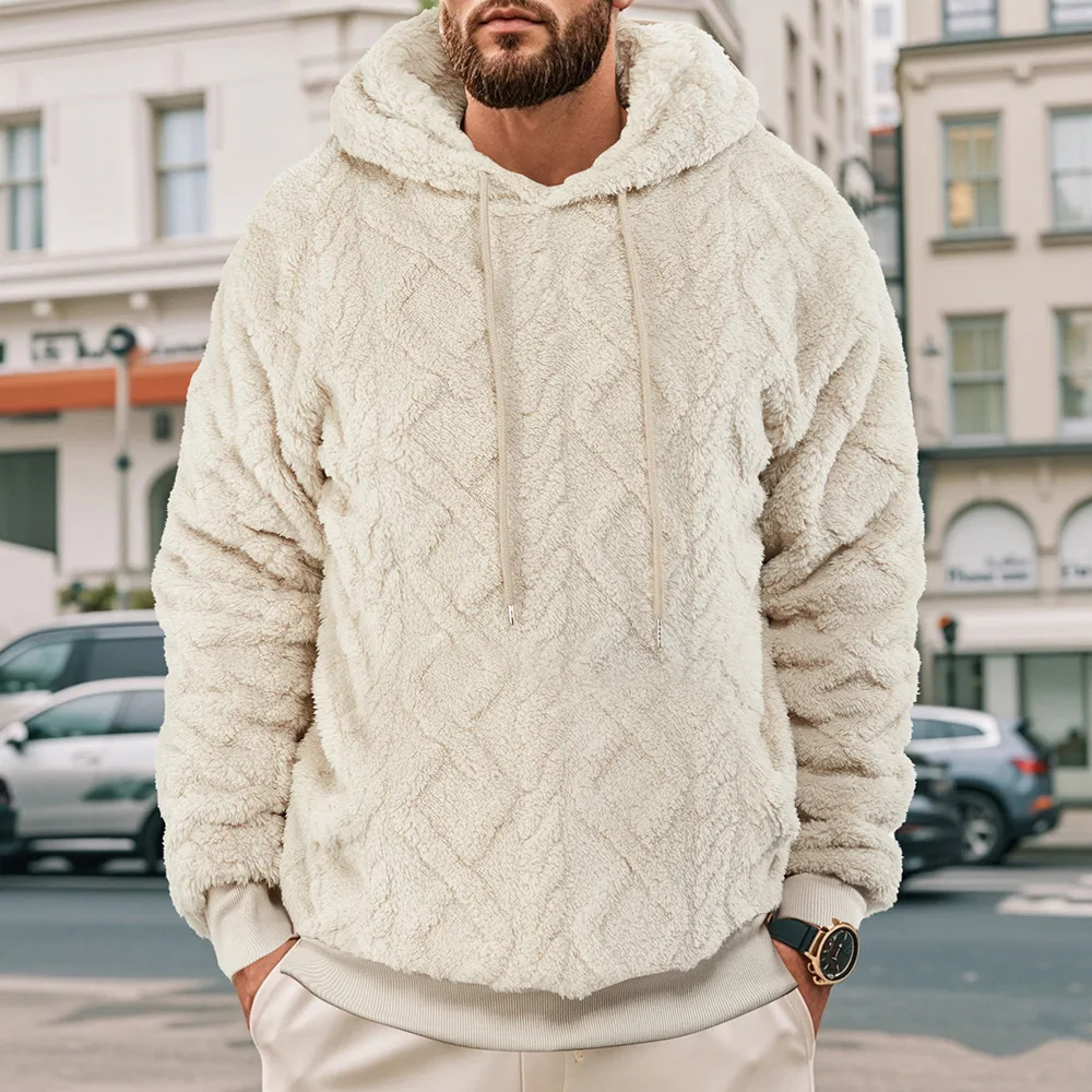

Streetwear Men 2026 Autumn And Winter Hooded Sweater For Men Casual Sports Fashion Plush Sweater For Men Top