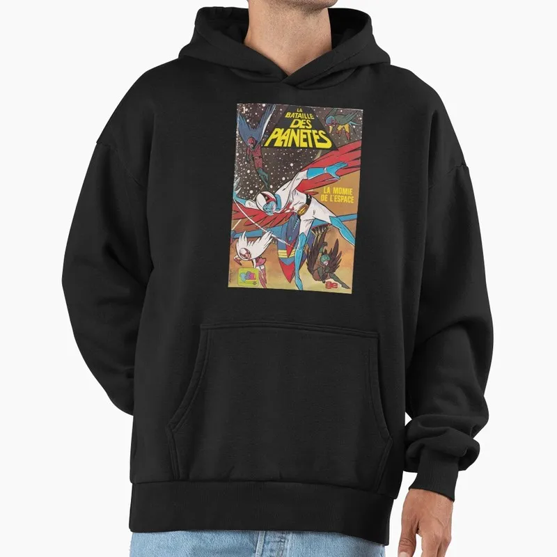 Kagaku Ninja-Tai Gatchaman Science Ninja Team Fleece Pullover Hoodie Vintage 70s Anime Battle of the Planets G-Force Fan Tops