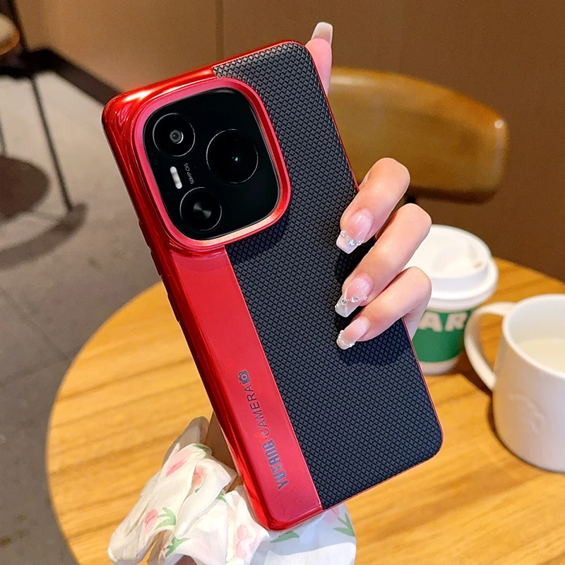

For Honor Power Case Luxury Hard PU Fashion Red Camera Protective Back Cover Case Full Cover Phone Shell