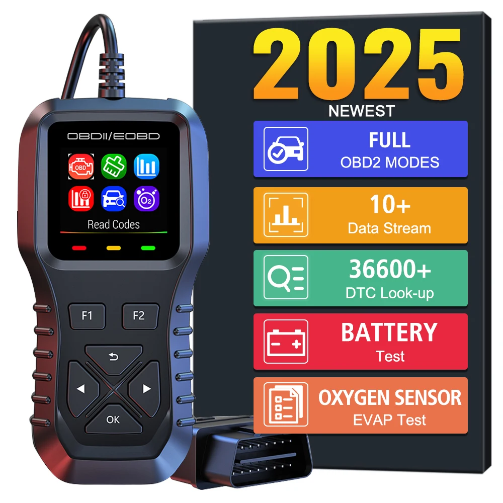 With Read Codes Erase Codes Color screen display O2 Sensor Test Car Diagnostic Tool K1 DTC Lookup 12 languages Data Stream