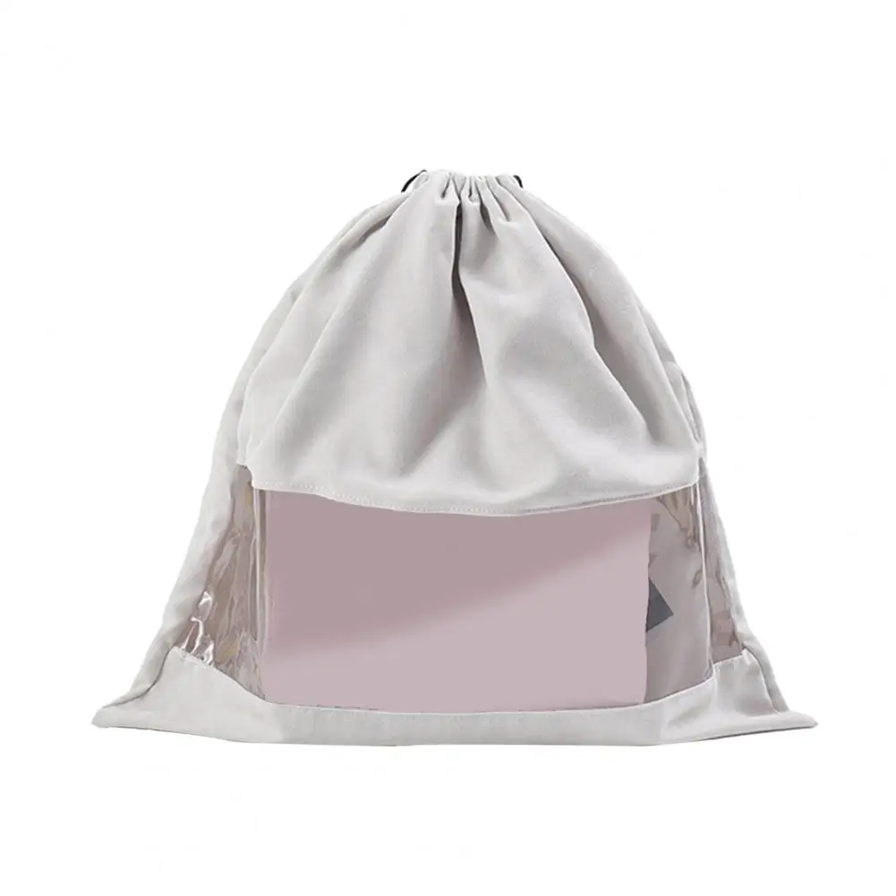 Soft Bag Cover 5pcs Velvet Dust Proof Storage Bags with Clear Window Drawstring Handbag Organizer Purse Shoe Protective Covers
