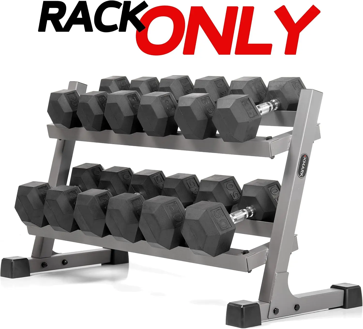 Dumbbell Storage Rack, 2-Tier Heavy Duty Weight Rack for Convenient Dumbbell Storage, Compact Storage for Weights, Gray or Black