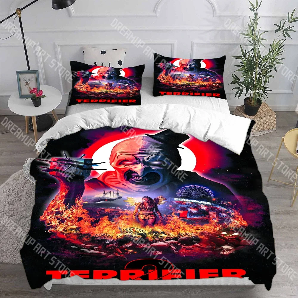 Fashion Terrifier 2 (2022) Bedding Set Single Twin Full Queen King Size Bed Set Kids Bedroom Duvetcover Sets Bed Sheet Set
