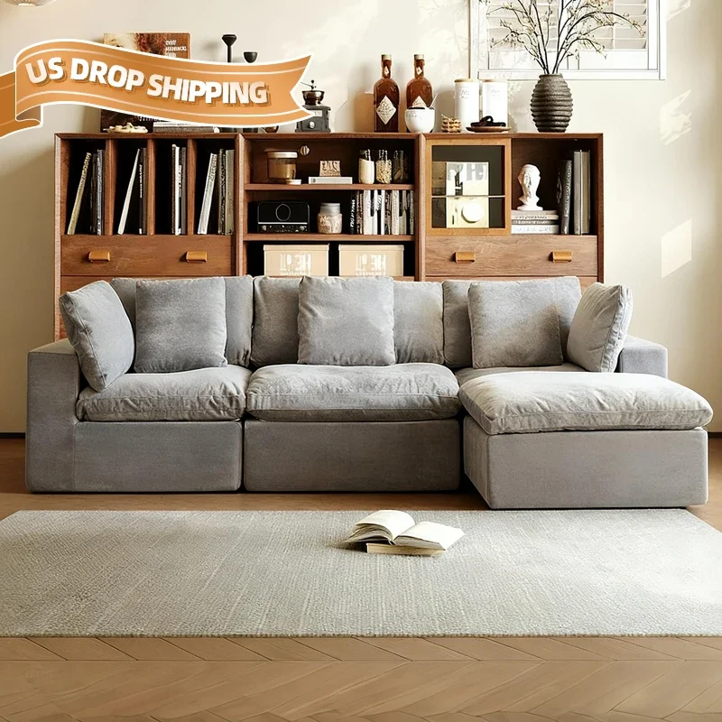 Shaped Modern  Compressed Sofas Modular Memory Foam Furniture Compressed Sofas Empty Sectional Canape Sponge Roll Sofas