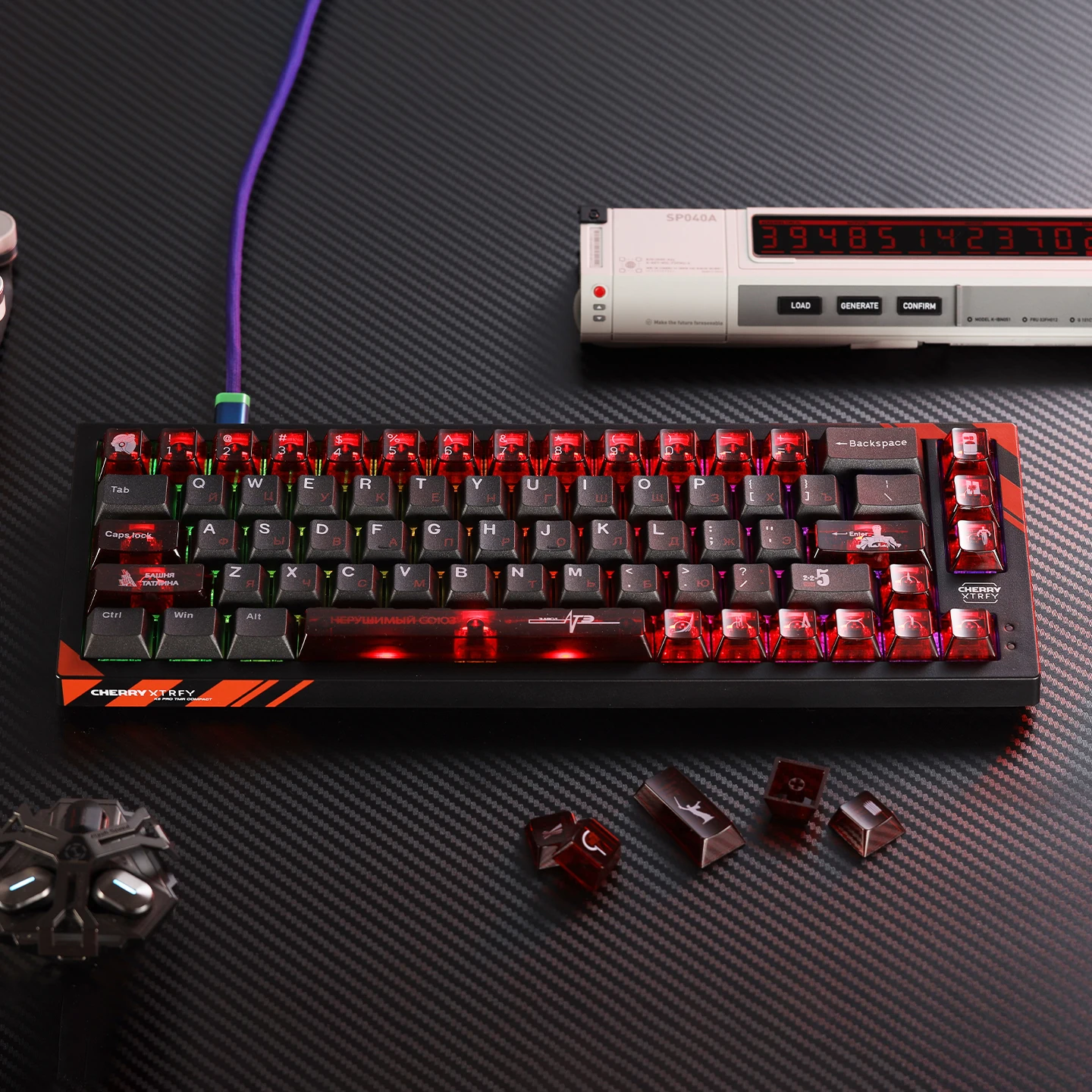 

Original mechanical keyboard keycap black full set sprayed glitter PBT + PC original factory