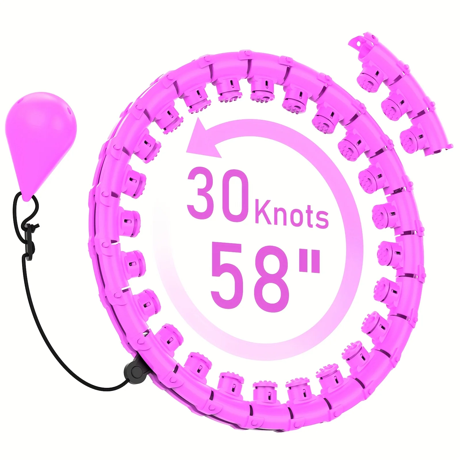 

58in Adjustable Weighted Plus Size Hoop, Equipped with 30 Removable Links for Easy Size And Weight Adjustments