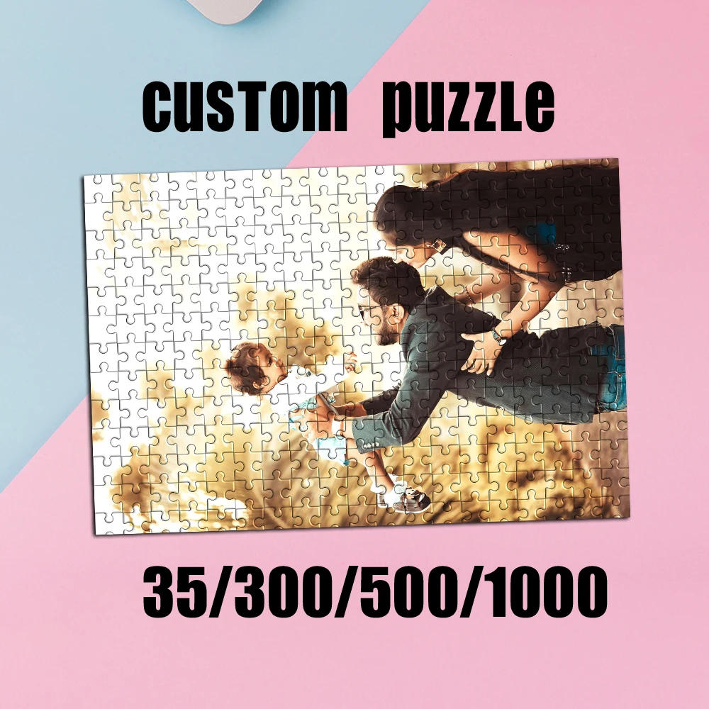 35/300/500pcs  family Custom Photo Custom DIY Personalised Photo Portrait Puzzles Customizable Poster For Kids Toy Love Gift