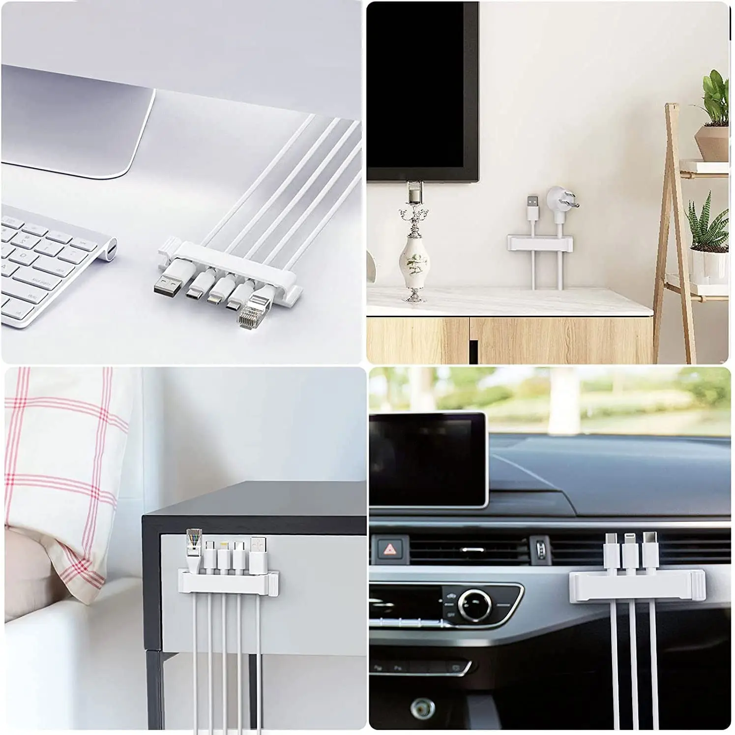 Tự Dính Kẹp Dây Cáp Giá Kẹp Cho Chuột Bàn Táp Lô Xe Ô Tô Máy Ảnh Trang Trí Đường Dây Quản Lý Cố Định Dây Cáp USB Tổ Chức