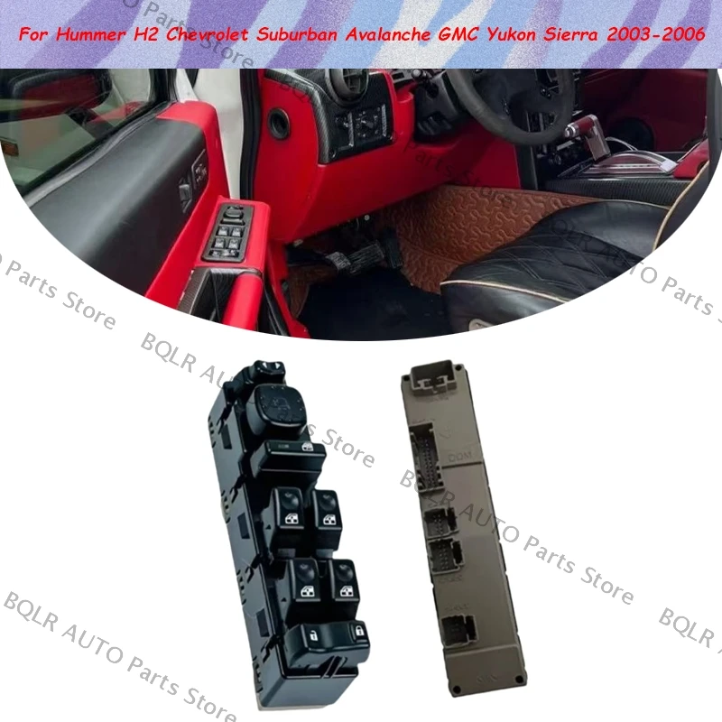 

For Hummer H2 Chevrolet Suburban Avalanche GMC Yukon Sierra 2003 2004 2005 2006 Power Window Control Switch Front Driver Button