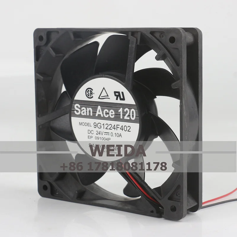 

9G1224F402 Оригинальный Sanyo 12 В 48 В постоянного тока 24 В 0,10 А AC EC бесшумный преобразователь частоты двухпроводной охлаждающий вентилятор 12025 120X120X25 мм 12 см