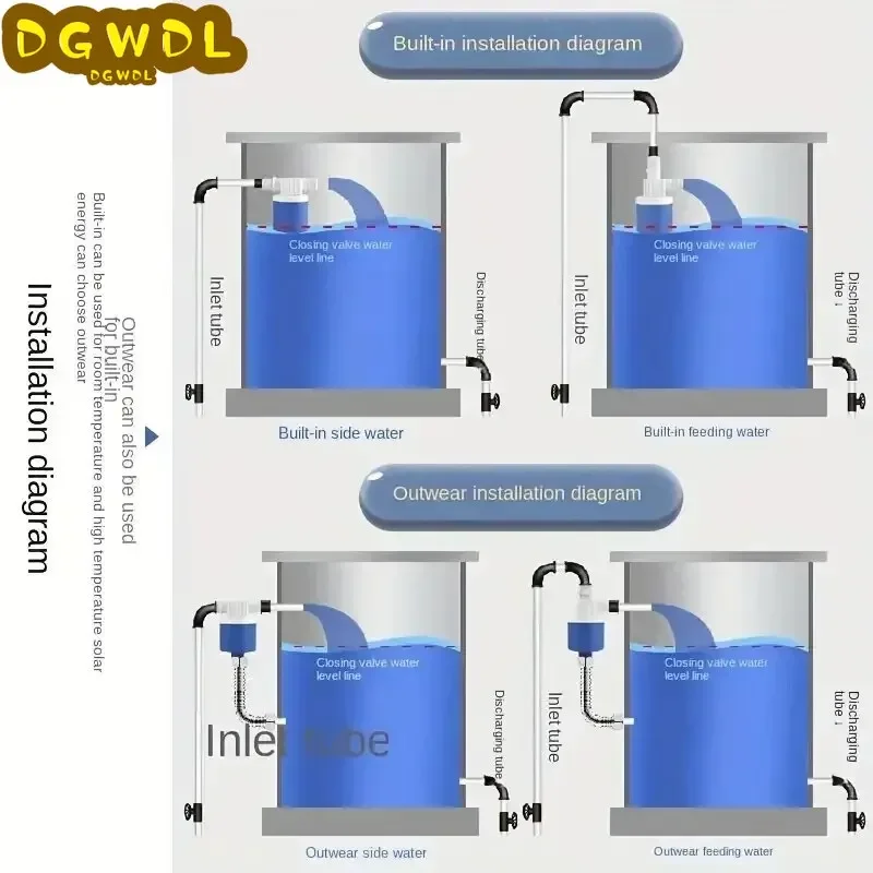 Fully Automatic Water Level Control Float Valve 1/2" Auto Shut Off Automatic Water Stop Automatic Water Make-up Controller
