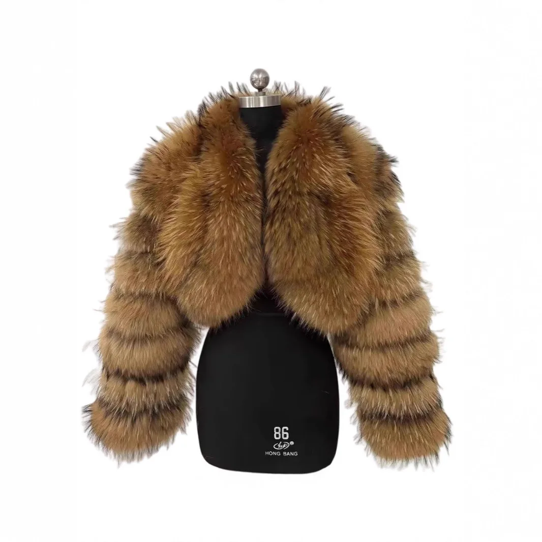 2025, neue Kunstpelzjacke, Fuchspelz, kurz genäht, für den Winter, warmes und vielseitiges Oberteil