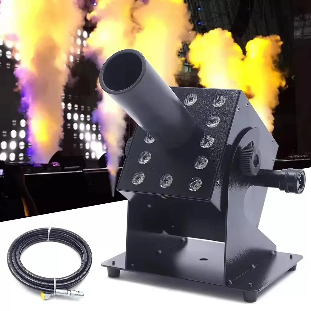 250W CO2 Spraying Jet DMX512 Mixing Gas Fog Machine 12LED Column RGB Color Smoke Fog Cannon Machine For DJ Disco Stage Club