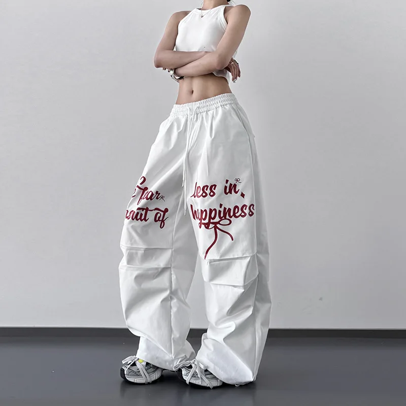 

Hip-hop trendy brand white hip-hop paratrooper trousers contrasting colors spring skin-friendly sweatpants jazz casual trousers