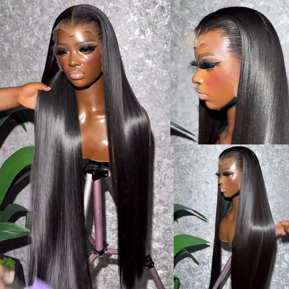 13x6 Lace Front Wigs Human Hair for Women 230 Density 13x4 HD Transparent Lace Front Wigs Human Hair Pre Plucked Straight  Lace Frontal Wigs Natural Black