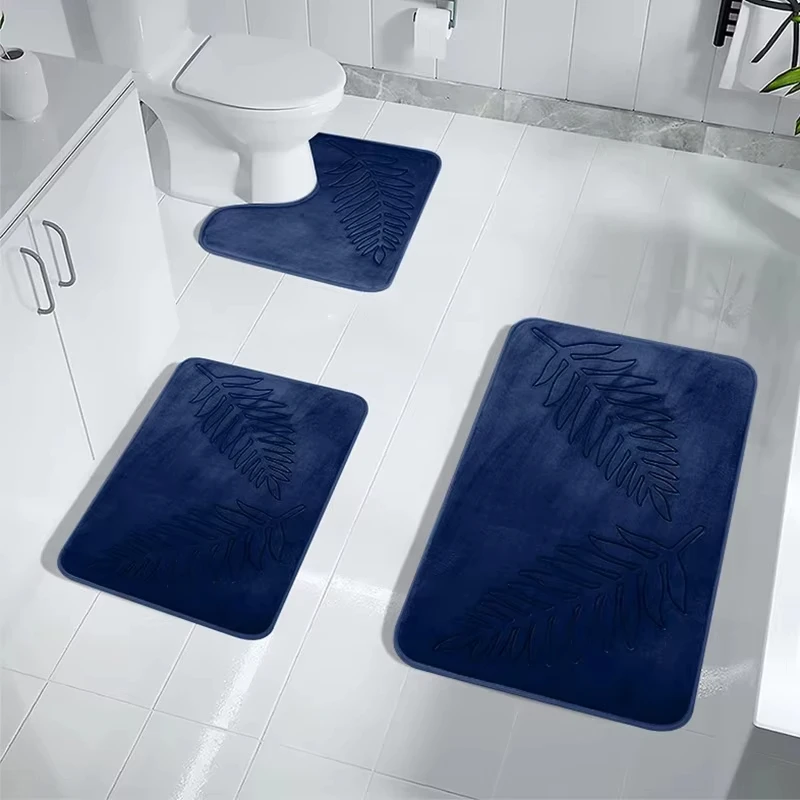 Memory Cotton Toilet Floor U Shape Mat Bathroom Absorbent Non-slip Rugs Washing Room Mats Kitchen Entry Carpet Door Mats