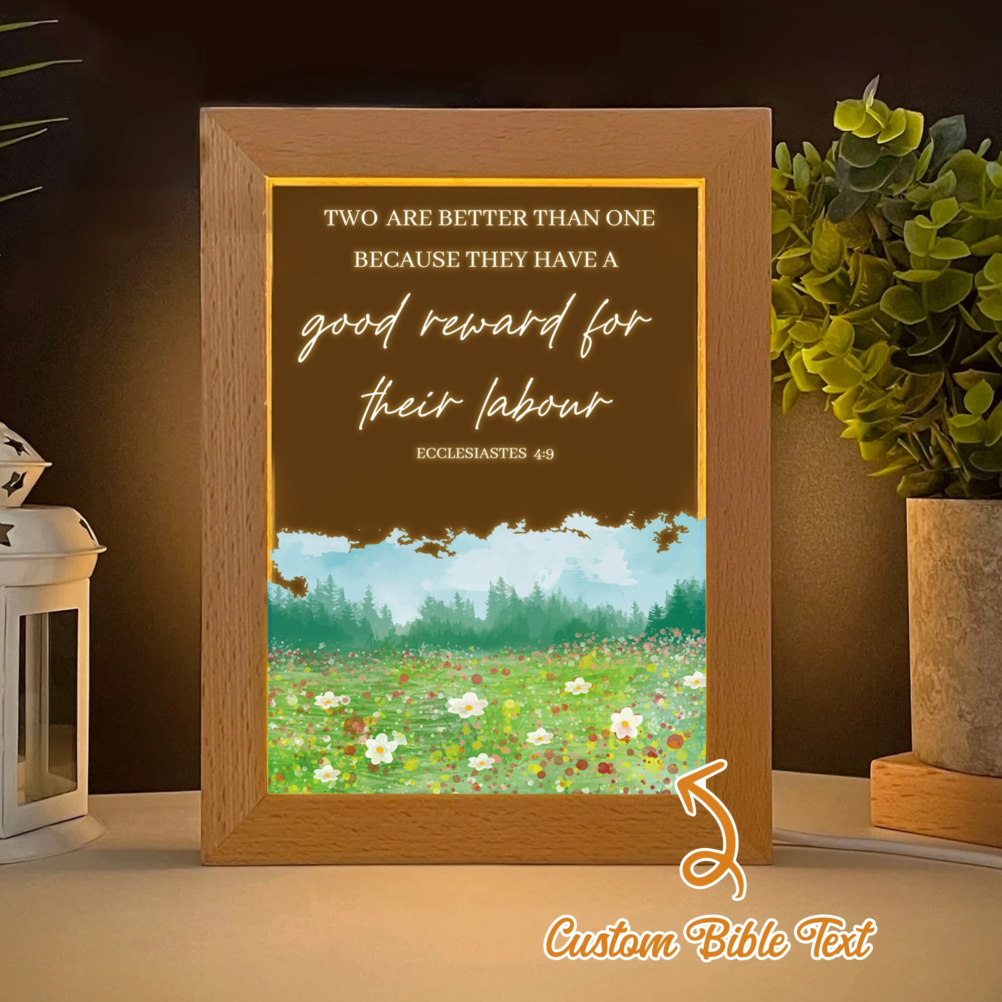 

Landscape Painting Scripture Text LED Night Scene Photo Frame Custom Gift Family Living Room Bedroom Dining Room Home Decoration