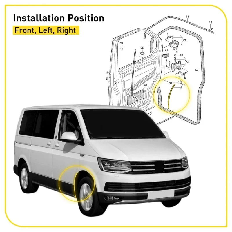 RV Front Wheel Arch Weatherstrip Seal For Vw Transporter T5 T6 2003 Motorhome Left Right Wheel Protection Accessories 7H0837565A