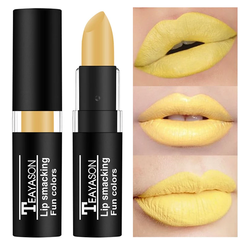 Sexy Matte Yellow Lipstick Long Lasting Non Fading Non-stick Cup Solid Lip Gloss Christmas Halloween Party Lips Makeup Cosmetics