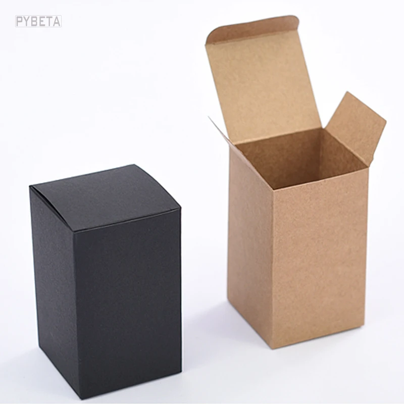 25pcs- Blank Paper Boxes Black Kraft Paper Card Case Cosmetics Sample Gift packaging boxes valve tubes