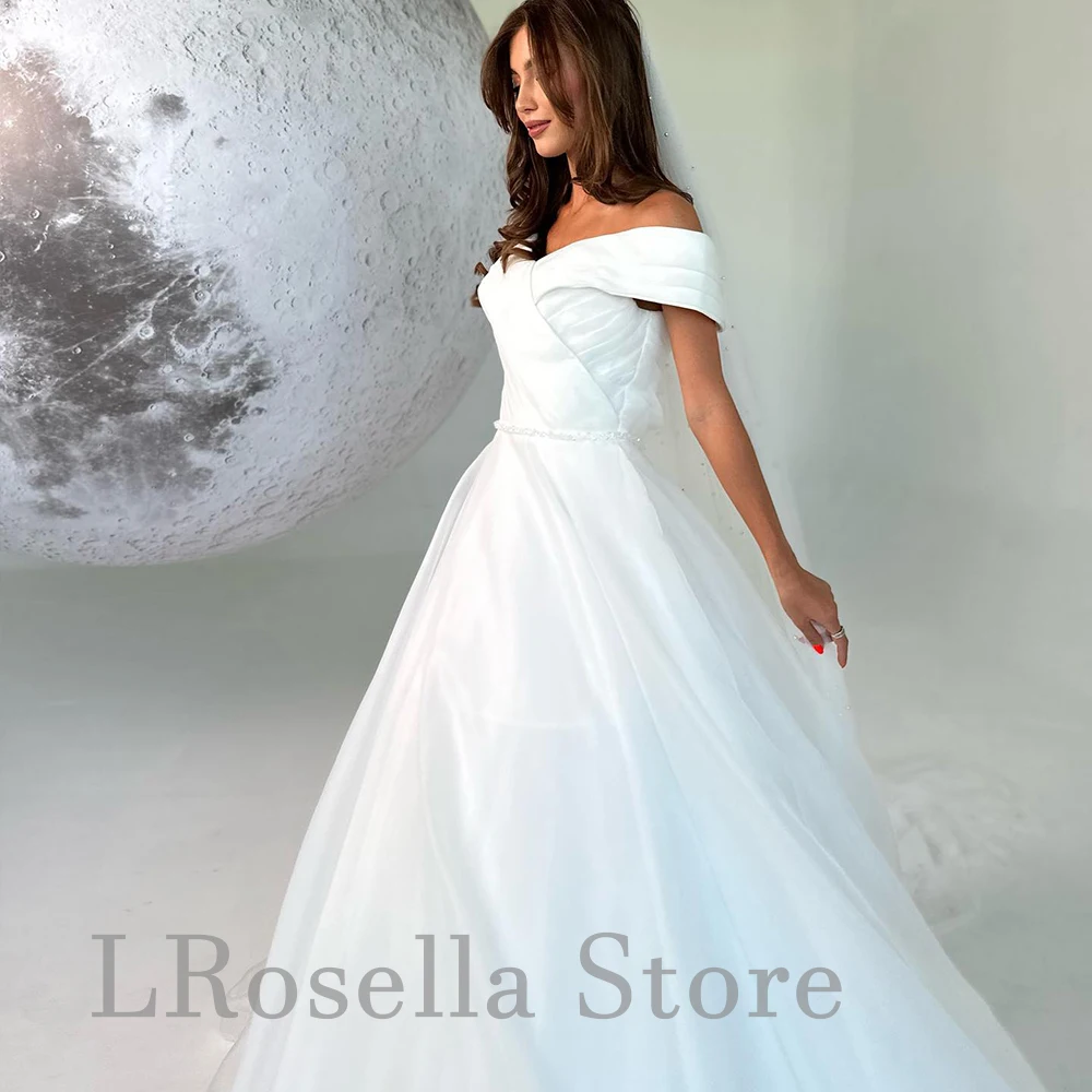 Robe de mariée A-Line en mousseline de soie pour femmes, robe de mariée A-Line, robe civile simple, robe de mariée élégante, robe de mariée de luxe, robe de cour formelle, Off-Initiated, 2024