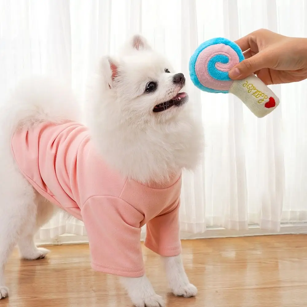 Dog Bite Toy Cartoon Dog Plush Lollipop Toys Bite Resistant Soft Dog Chew Toys Sounding Dog Teeth Grinding Toy Teeth Grinding