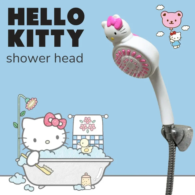 Hello Kitty Soffione doccia a pioggia ad alta pressione per risparmio idrico Accessori per il bagno Soffione doccia simpatico cartone animato per