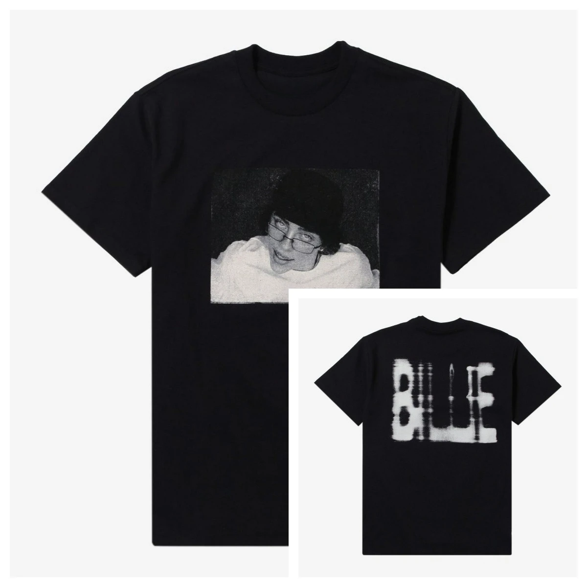 

Новая футболка с портретом очков Billie Eilish из чистого хлопка, элитный роскошный стиль унисекс