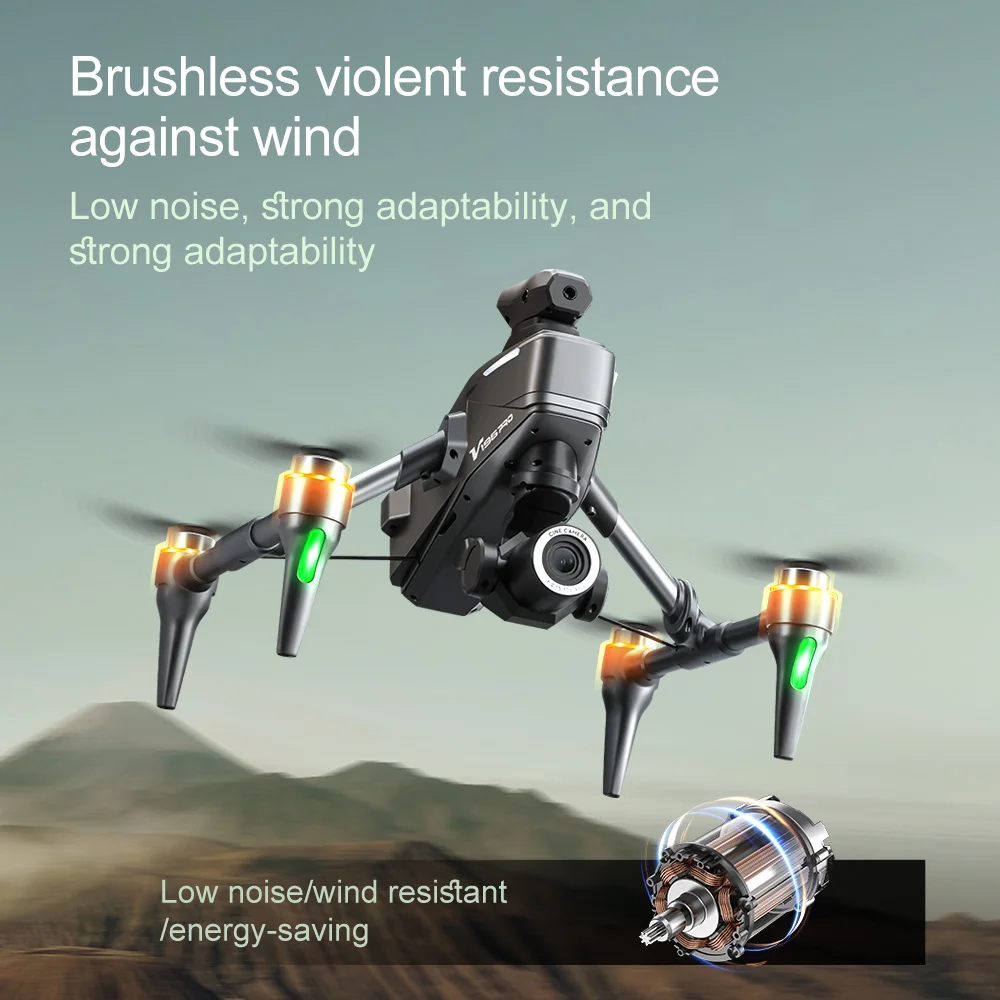 Imagem -05 - Dual Câmera Drone Brushless Quadcopter Dobrável Brinquedo rc Original 5g Wifi Evitar Obstáculos a 360 ° 8k V196 Profissional hd