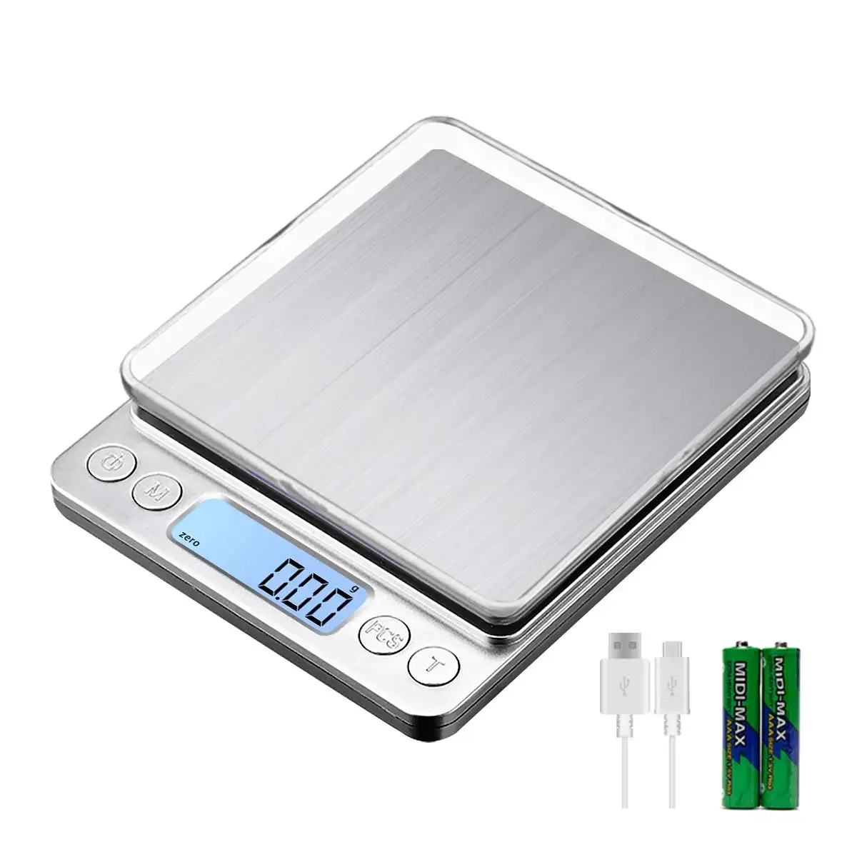 

Upgraded Mini Kitchen Scale, USB Charging, 1kg/0.01g LCD Food Scale, High Accuracy Portable Cooking Scale