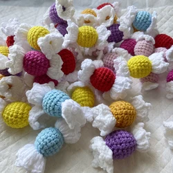 10PCS Handmade Crochet Wool Colorful Candy Hairpin Ornament Accessories Cute Candy Decorations Knitting Supplies 4.5CM