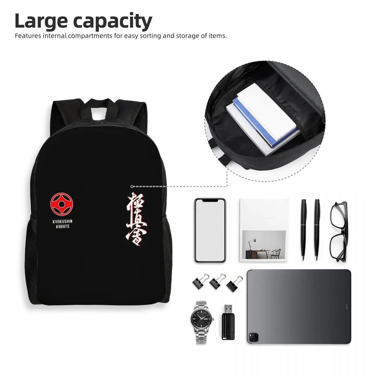 Karate Kyokushin Laptop Rugzak Mannen Vrouwen Casual Boekentas Voor Studenten Martial Arts Tas